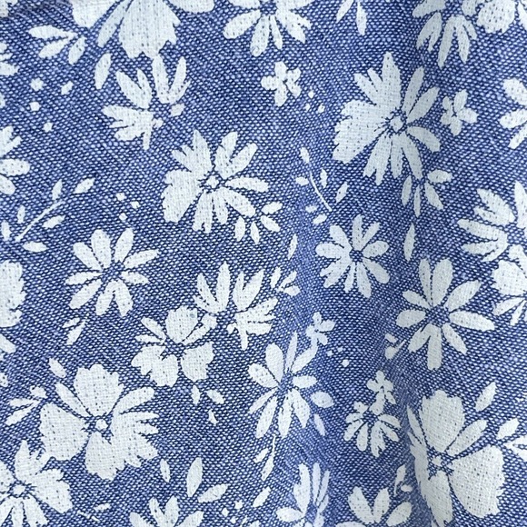 Old Navy Shorts Womens Plus Size 20 Blue Floral Linen Rayon Everyday High Rise - Picture 3 of 10